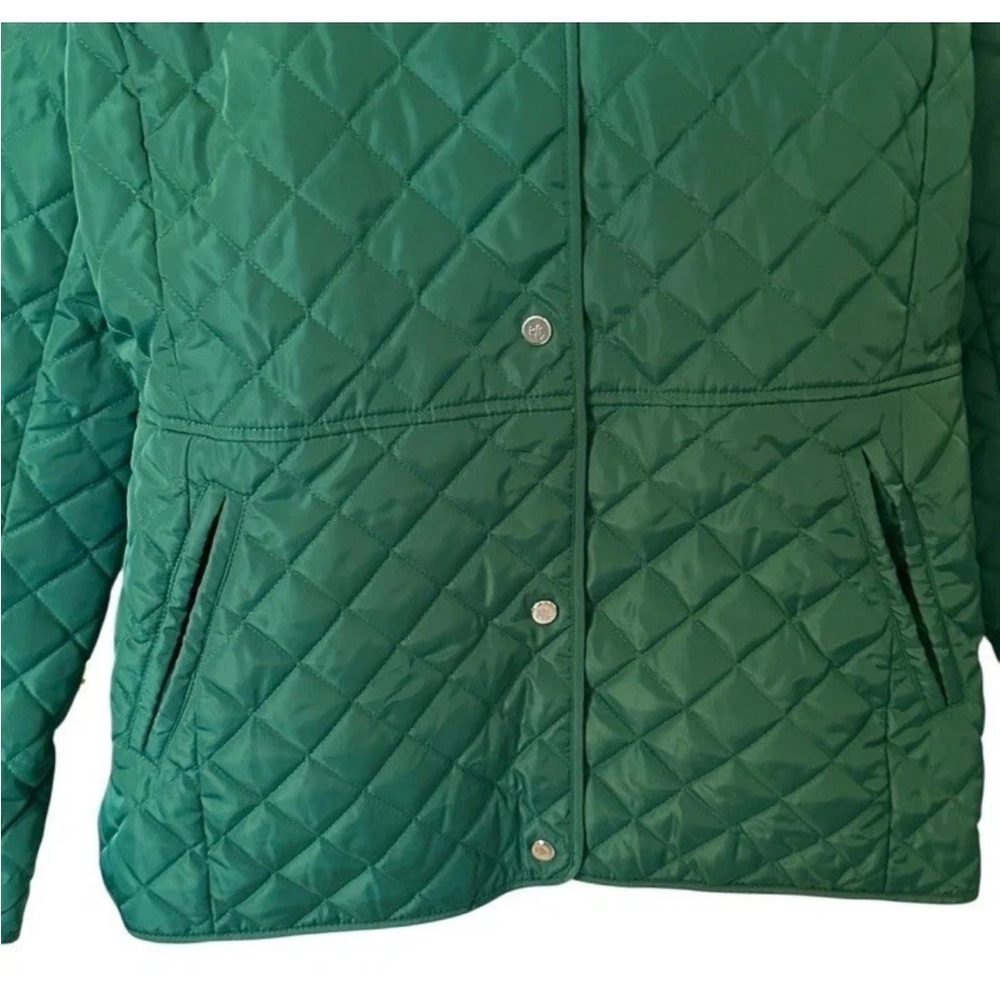 Ralph Lauren Preppy Quilted Coat Women’s Size XL Emerald Green Snap Closure EUC - Picture 3 of 9